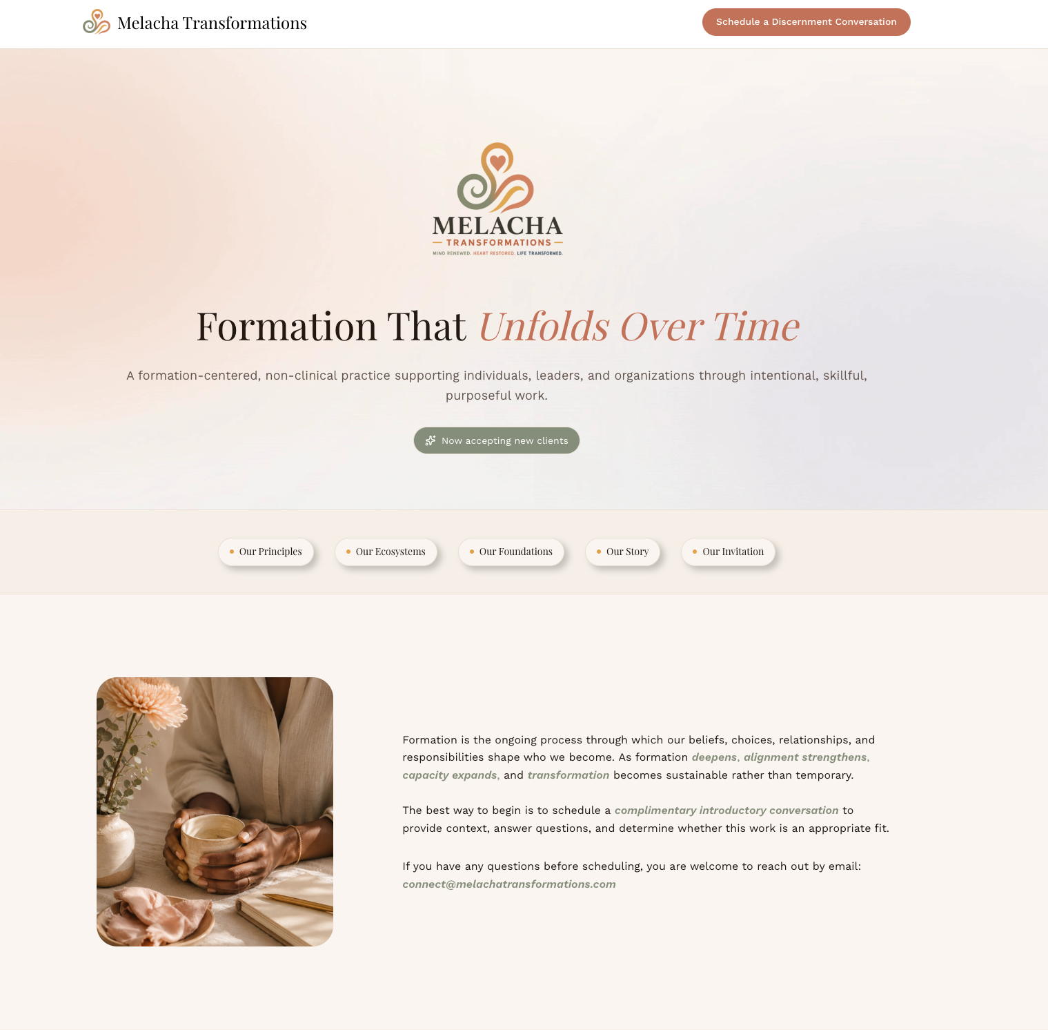 Melacha Transformations live website